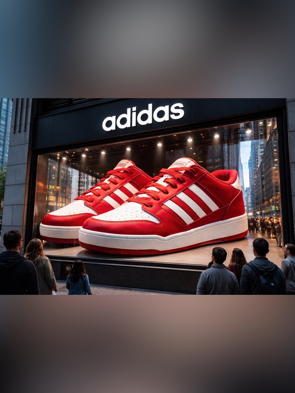 adidas Red & White Men's Low-Top Sneakers